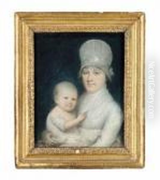 Portrait Of Hannah D. And Child Oil Painting by James Sharples