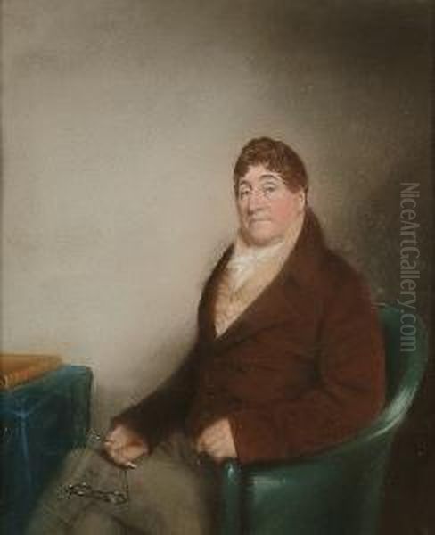 Portrait Of A Portly Gentleman Oil Painting by James Sharples