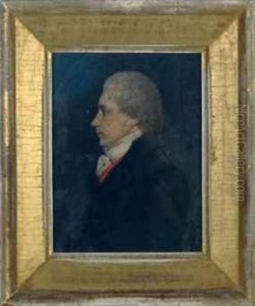 Portrait Of A Gentleman In Profile Oil Painting by James I Sharples