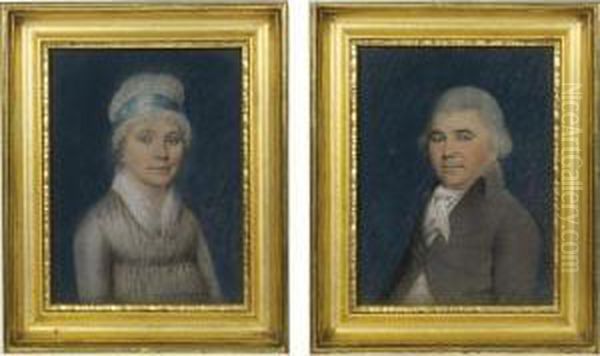 Portrait Of Mr. And Mrs. Joseph Corre Oil Painting by James I Sharples