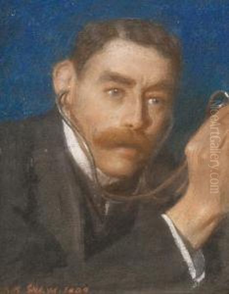 Portrait Of John Ernest Paul M.d (1867-1914) Oil Painting by John Byam Liston Shaw