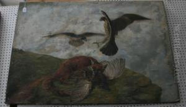 Study Of Two Buzzards Oil Painting by William Shaw