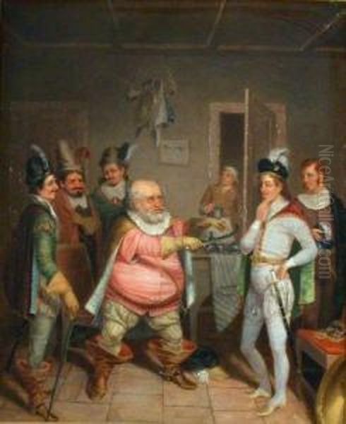 Scene From Falstaff Oil Painting by Sanford Shayer