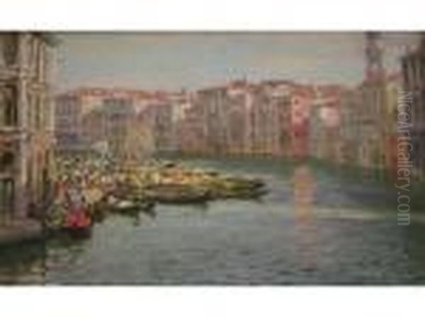 Scene On The Grand Canal Oil Painting by Thomas Fred. Mason Sheard