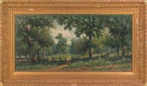 Wooded Landscape Oil Painting by Christopher H. Shearer