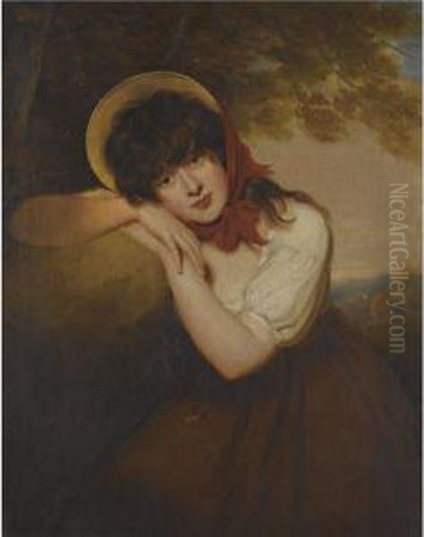 Portrait Of Maria Tollemache, Later Marchioness Of Ailesbury (d.1893) Oil Painting by Martin Archer Shee