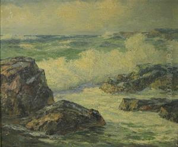 Sunlit Breakers, Near Ogunquit, Maine Oil Painting by Peter Winthrop Sheffers