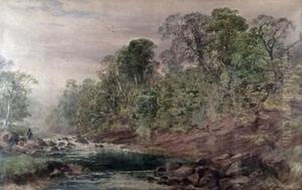 View Of The River Wye Oil Painting by George Sheffield