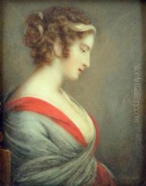 Portrait Of A Young Woman Oil Painting by Samuel Shelley