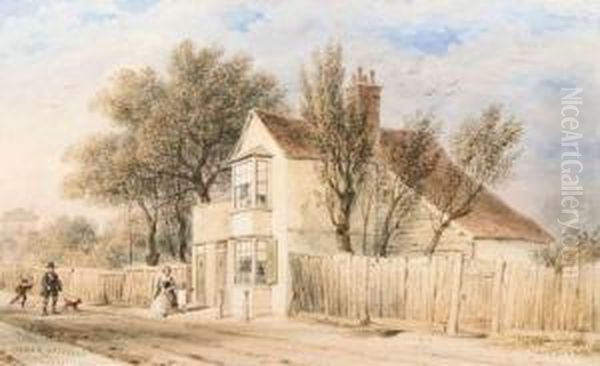 Roseland Cottage, Cromwell Lane, Brompton Oil Painting by Thomas Hosmer Shepherd