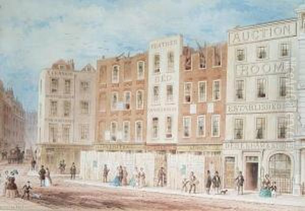 King Street, Covent Garden, With A View Ofdebenham And Storr Auctioneers Oil Painting by Thomas Hosmer Shepherd