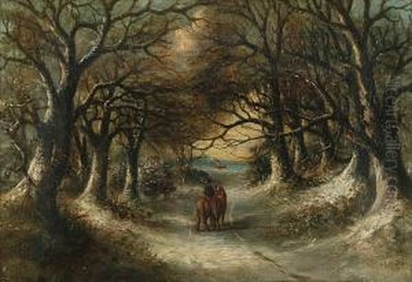 Gainsborough Lane In Snow Oil Painting by John Sheppard