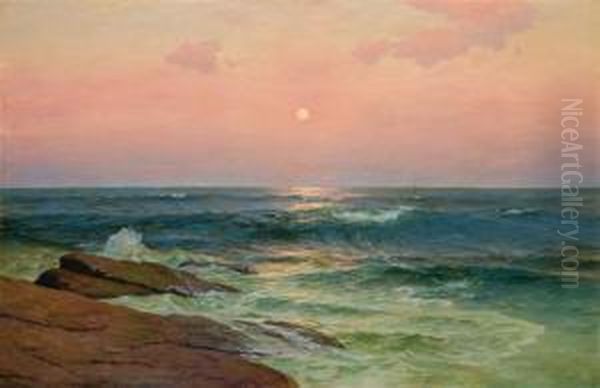 The Twilight Moon Oil Painting by Warren W. Sheppard