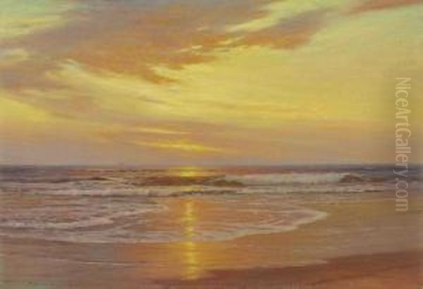 From The Coast At Sunrise Oil Painting by Warren W. Sheppard