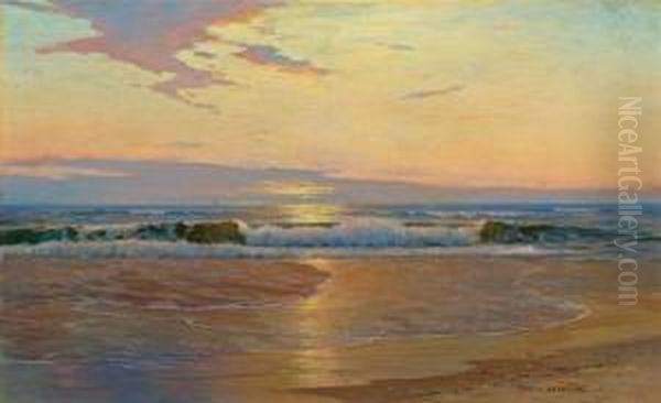 Sunrise Along The Coast Oil Painting by Warren W. Sheppard