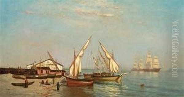 Morning, Strait Of Messina Oil Painting by Warren W. Sheppard