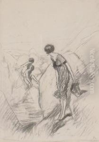 Moorland Scene - Sketch For Kodak Oil Painting by Claude Shepperson