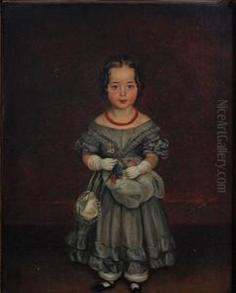 Portrait Of Mary Anne Nevile As A Child Oil Painting by Matthew Shepperson