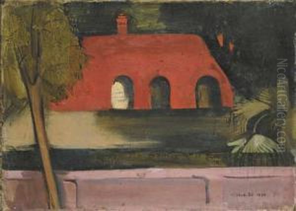 The Redhut Oil Painting by Amrita Sher-Gil