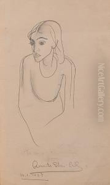 Seated Girl (study For Oil Painting by Amrita Sher-Gil