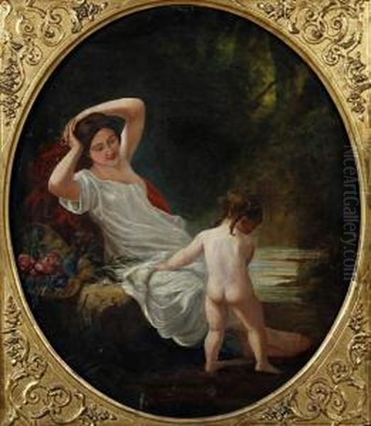 Venus & Cupid Oil Painting by Edward Sherard Kennedy