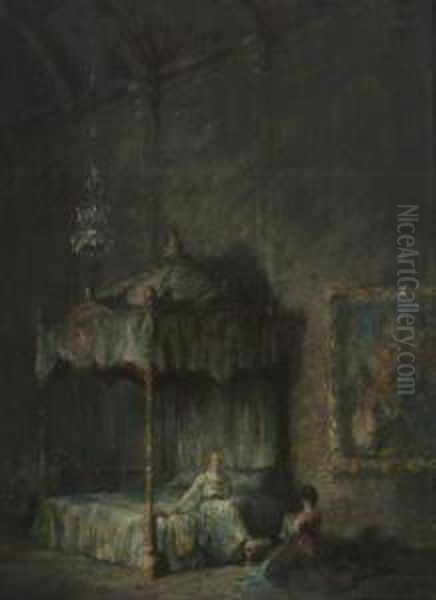 Ladies In A Bedchamber Oil Painting by George Sheringham