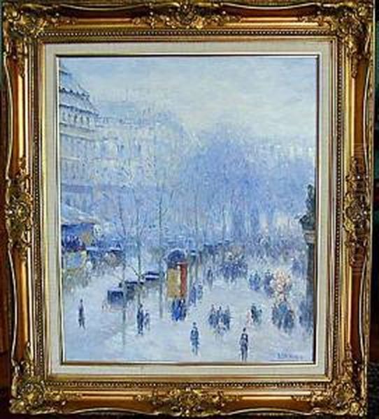 Snowy Paris Street Scene by Gail Corbett Sherman