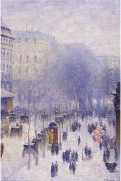 A Boulevard In Paris Oil Painting by Gail Corbett Sherman