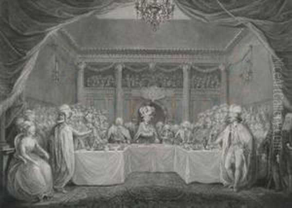 Installation Dinner At The Most Illustrious Order Of St Patrickhall Within The Castle Of Dublin, March 17th 1783 Oil Painting by John Keyse Sherwin