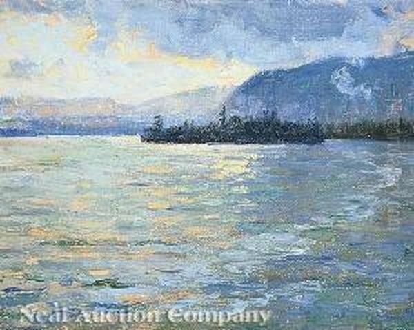 Squally Day, Blue Mountain Lake Oil Painting by Mary Clare Sherwood