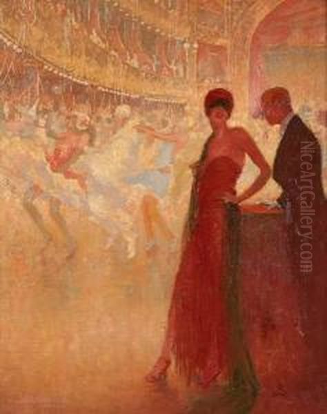 Bal De Carnaval Oil Painting by William Anderson Sherwood