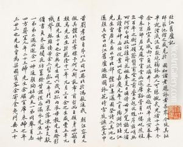 Calligraphy In Regular Script Oil Painting by Xu Shichang