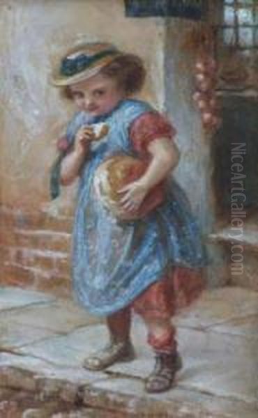 Bread Ration In Secret Is Sweet Oil Painting by Frederic James Shields