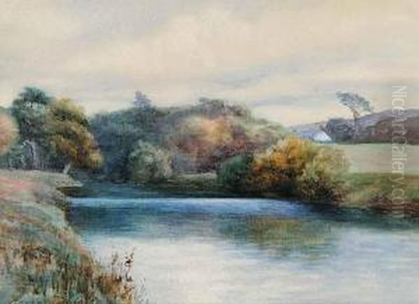 Untitled - Blue River Oil Painting by Henry Shields