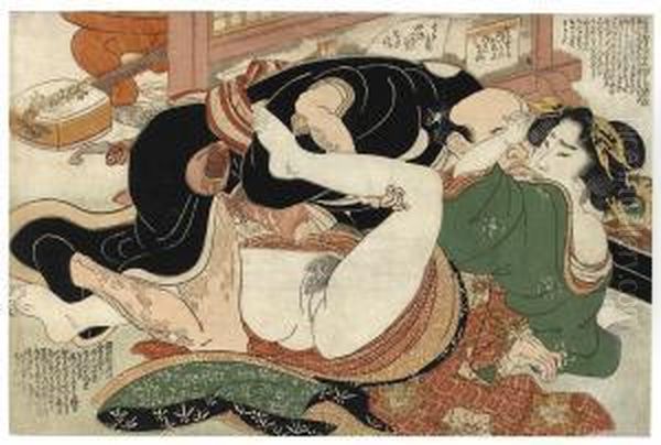 Yanagi No Arashi Oil Painting by Yanagawa Shigenobu