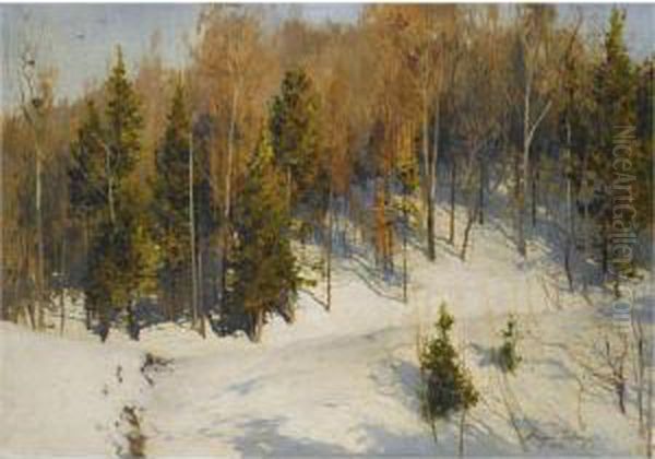 Winter Sun Oil Painting by Andrei Nikolaevich Shilder