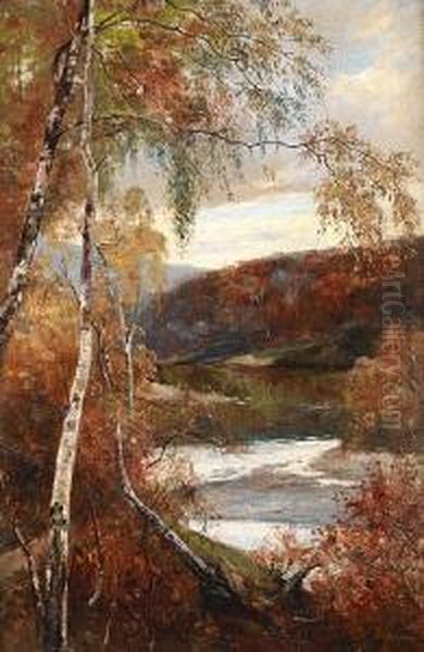 Autumnal View Oil Painting by Andrei Nikolaevich Shilder