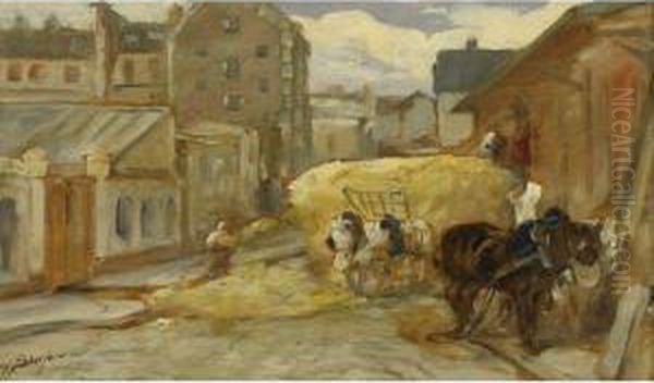 The Hay Cart Oil Painting by Walter Shirlaw