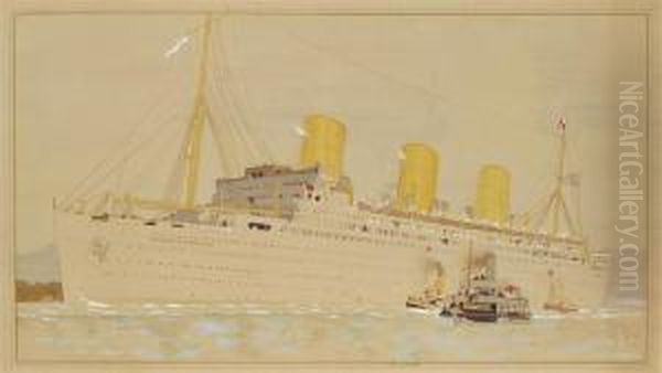 Empress Of Britain Oil Painting by Kenneth Denton Shoesmith