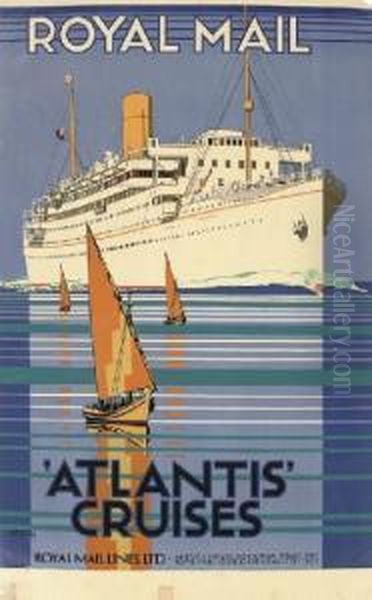 Royal Mail, 'atlantis' Cruises Oil Painting by Kenneth Denton Shoesmith