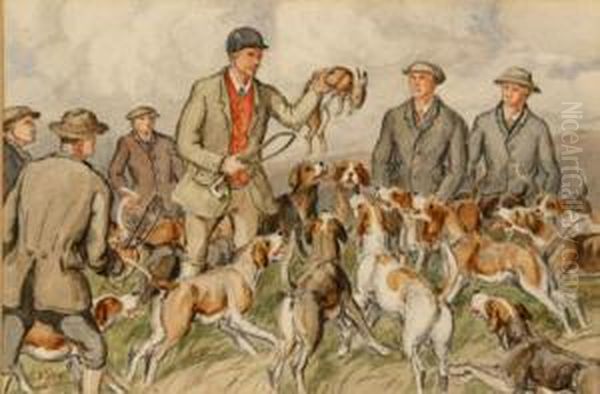 Blooding The Hounds Oil Painting by George Anderson Short