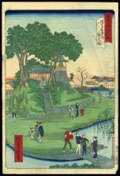 Senso Temple In Bentenyama Oil Painting by Ikkei Shosai