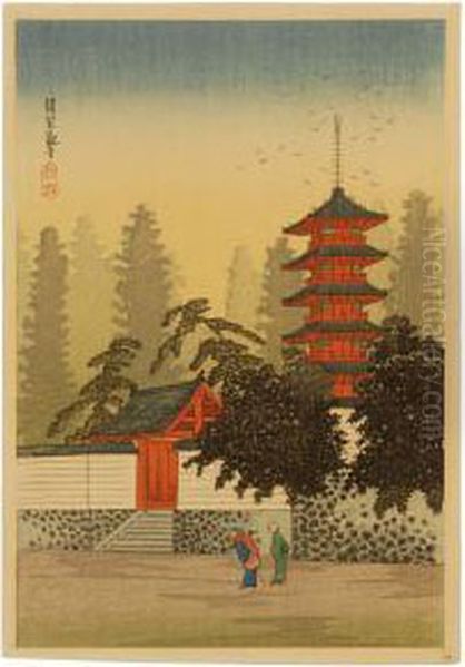 Temple Of Kinugasa Oil Painting by Hiroaki Shotei