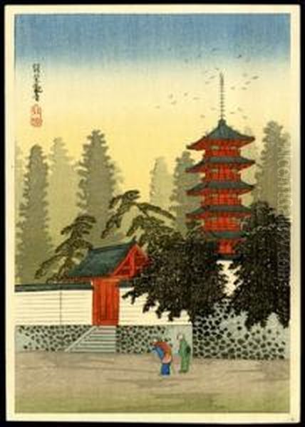 Temple Of Kinugasa Oil Painting by Hiroaki Shotei