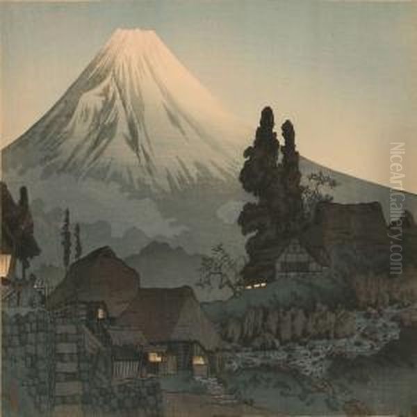 Woodblock Print In Coloursoban Yoko-e Oil Painting by Takahashi Shotei