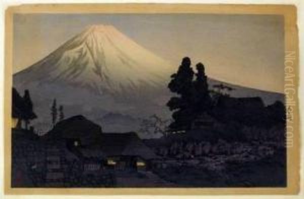 Fuji From Mizuchubo Oil Painting by Takahashi Shotei