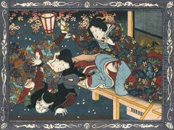 Shakahasso Zokuyamato Bunko Oil Painting by Koikawa Shozan