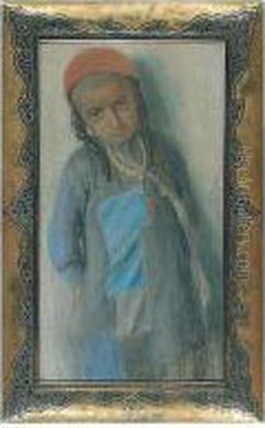 Yemenite Boy Oil Painting by Eliezer Shtrich