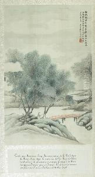 Ink And Color On Silk, Framed And Glazed; The Upper Right Inscribed With A Poem, Dated Jiayin (1914), Lin Shu, With One Artist's Seal Reading Lin Shu Siyin Oil Painting by Lin Shu