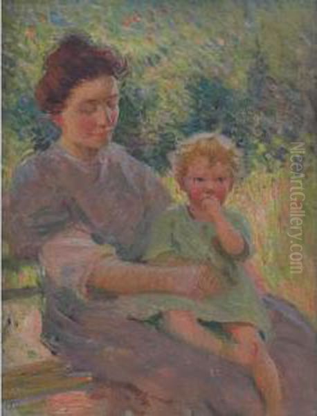 Mother And Child Oil Painting by Ada Walter Shulz